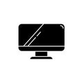 Computer monitor black glyph icon