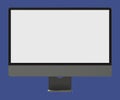 computer monitor blank screen mockup, 3d Royalty Free Stock Photo