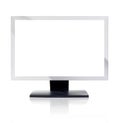 Computer Monitor with blank white screen Royalty Free Stock Photo