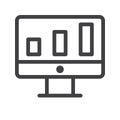 Computer monitor with business graph line icon Royalty Free Stock Photo