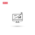 Computer monitor business growing up vector icon isolated 3 Royalty Free Stock Photo