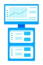 Computer Monitor with Charts and Information Set