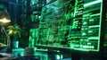The computer monitor with code.AI generated image Royalty Free Stock Photo