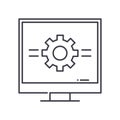 Computer monitor concept icon, linear isolated illustration, thin line vector, web design sign, outline concept symbol Royalty Free Stock Photo