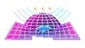 Computer Monitor with Data Network Icon, vector design Generative AI Royalty Free Stock Photo