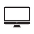 Computer monitor decktop creative vector illustration.Computer display black icon. Royalty Free Stock Photo