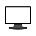 Computer monitor display with blank white LED flat screen isolated on white backgroun Royalty Free Stock Photo