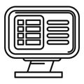 Computer monitor display showing spreadsheet data Royalty Free Stock Photo