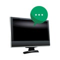 Computer monitor display with speech bubble Royalty Free Stock Photo