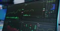 Stock market graph chart with animated candlestick