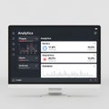 A computer monitor displaying an analytics Royalty Free Stock Photo