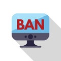 Computer monitor displaying ban message for online security Royalty Free Stock Photo