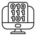 Computer monitor displaying binary code representing data Royalty Free Stock Photo