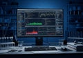 A computer monitor displaying data analysis Royalty Free Stock Photo