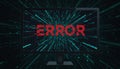 Computer monitor displaying digital error with binary code background Royalty Free Stock Photo