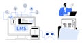 Digital Learning Management System with Interactive Components and Online Resources Royalty Free Stock Photo