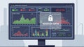 Computer Monitor Displaying Masked Data Analytics Dashboard Royalty Free Stock Photo
