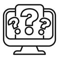 Computer showing question marks for online survey Royalty Free Stock Photo
