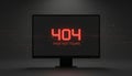 Computer monitor displaying 404 page not found error message Royalty Free Stock Photo