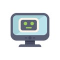 Computer monitor displaying robot face for artificial intelligence concept Royalty Free Stock Photo