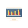 Computer monitor displaying statistical bar chart analysis Royalty Free Stock Photo