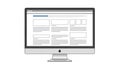 A computer monitor displaying a wireframe design on its screen Royalty Free Stock Photo