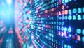 A computer monitor displays an array of binary code, creating a visually captivating scene Royalty Free Stock Photo