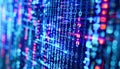 A computer monitor displays an array of binary code, creating a visually captivating scene Royalty Free Stock Photo