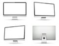 Computer monitor with empty display. Front, back and side view Royalty Free Stock Photo