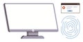 Computer Monitor, Fingerprint, and Error Message Highlighting Security and Technology Concept Royalty Free Stock Photo