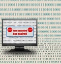 Computer monitor with expired password message