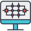 Computer and internet service programming and coding icon Royalty Free Stock Photo