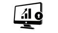 Computer monitor with graph and lock icon isolated on white background Royalty Free Stock Photo