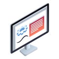 Computer monitor icon, isometric style Royalty Free Stock Photo