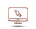 Computer or Monitor icon. Mouse cursor sign. Royalty Free Stock Photo