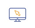 Computer or Monitor icon. Mouse cursor sign. Vector Royalty Free Stock Photo