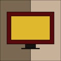 Computer Monitor icon. PC desktop display symbol. Modern Flat style with a long Royalty Free Stock Photo
