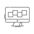 Computer monitor icon, linear isolated illustration, thin line vector, web design sign, outline concept symbol with Royalty Free Stock Photo