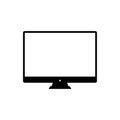 Computer Monitor Icon Vector. Black Desktop image on White Background Royalty Free Stock Photo