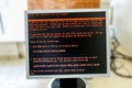 The computer monitor is infected with the Petya virus