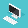 Computer Monitor Isometric decktop. Vector illustration Royalty Free Stock Photo