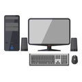 Computer, monitor, keyboard and mouse. Royalty Free Stock Photo