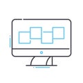 computer monitor line icon, outline symbol, vector illustration, concept sign Royalty Free Stock Photo