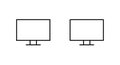 Computer monitor outline icon. Pc screen, desktop display sign symbol. Editable stroke Royalty Free Stock Photo