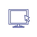 Computer monitor with pointer arrow Royalty Free Stock Photo