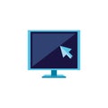 Computer monitor with pointer arrow Royalty Free Stock Photo