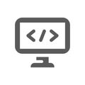 Computer monitor and programing code icon Royalty Free Stock Photo