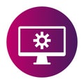 Computer monitor settings. System service symbol. Digital setup Vector. Configuration screen icon Royalty Free Stock Photo