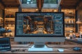 Computer monitor with software created by a chatbot using AI, create special effects