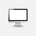 Computer monitor on table front, backside  illustration Royalty Free Stock Photo